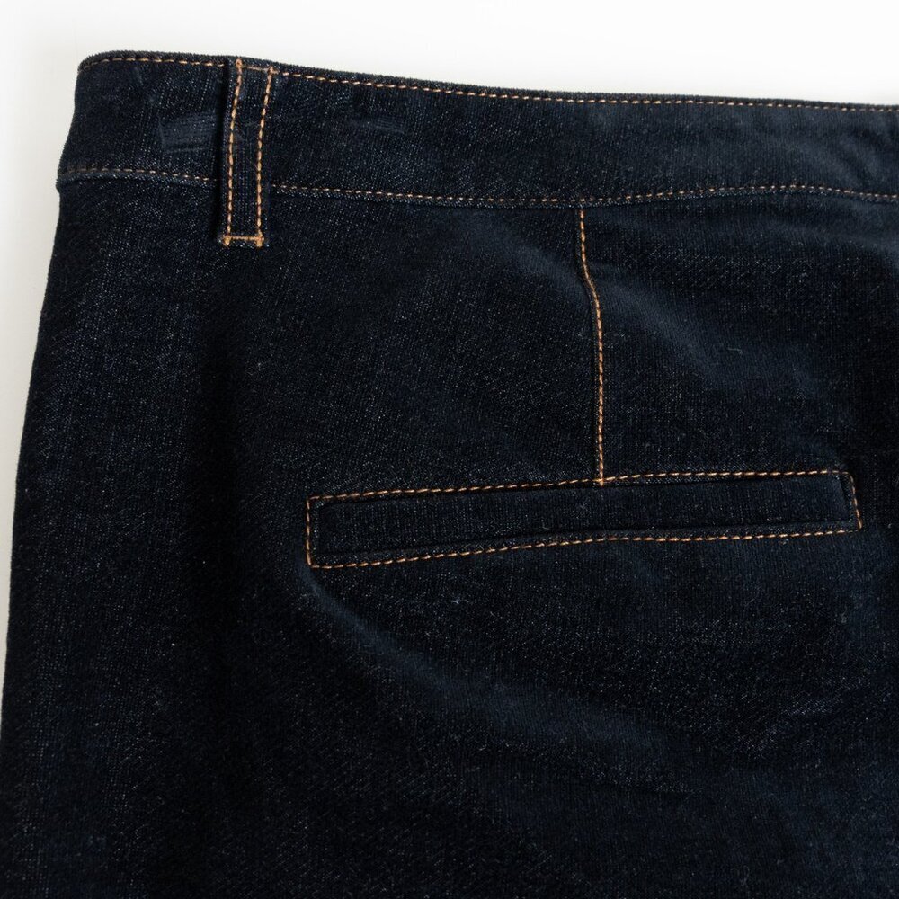 Theory Sueded Dark Wash Bootcut Jeans Wide Leg Size 10 - Picture 10 of 12